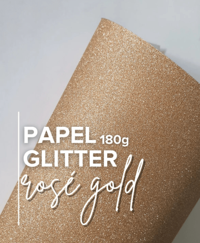 Papel Glitter Rose Gold G Recife Pap Is