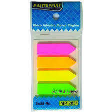 BL ADESIVO MARCA PAG.SETA NEON 5C MP2031 MASTER